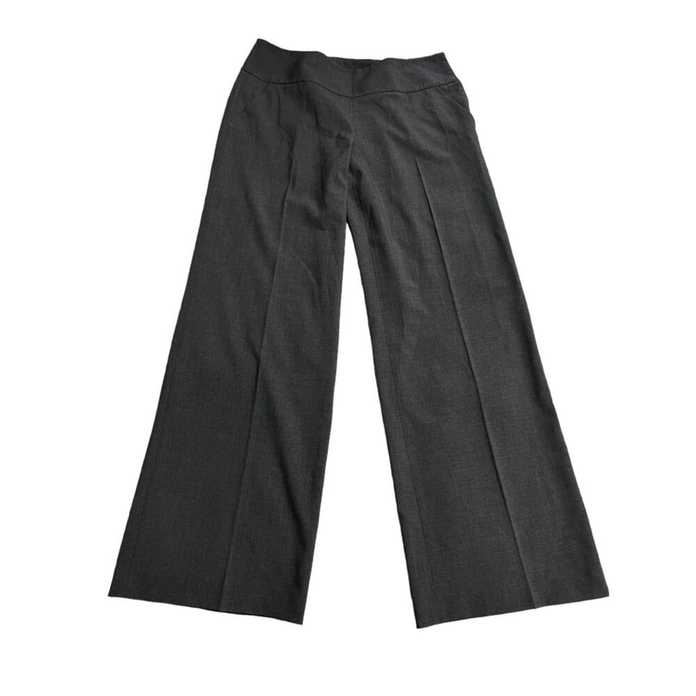 NWOT Elie Tahari Gray Mid Rise Flare/Wide Leg Trousers Dress Pants Size 10